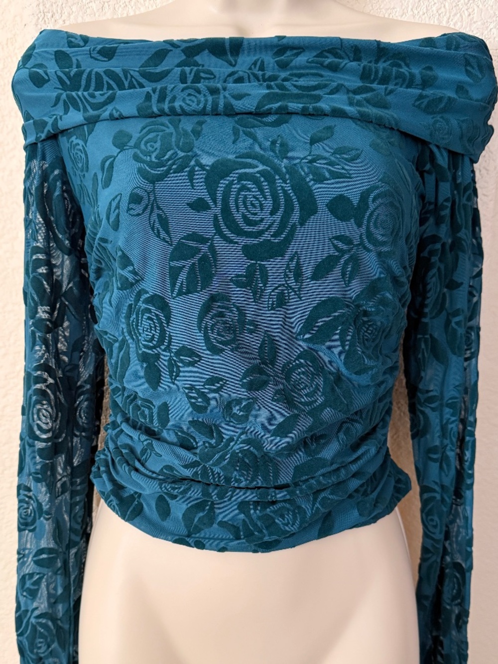 Teal off the shoulder top